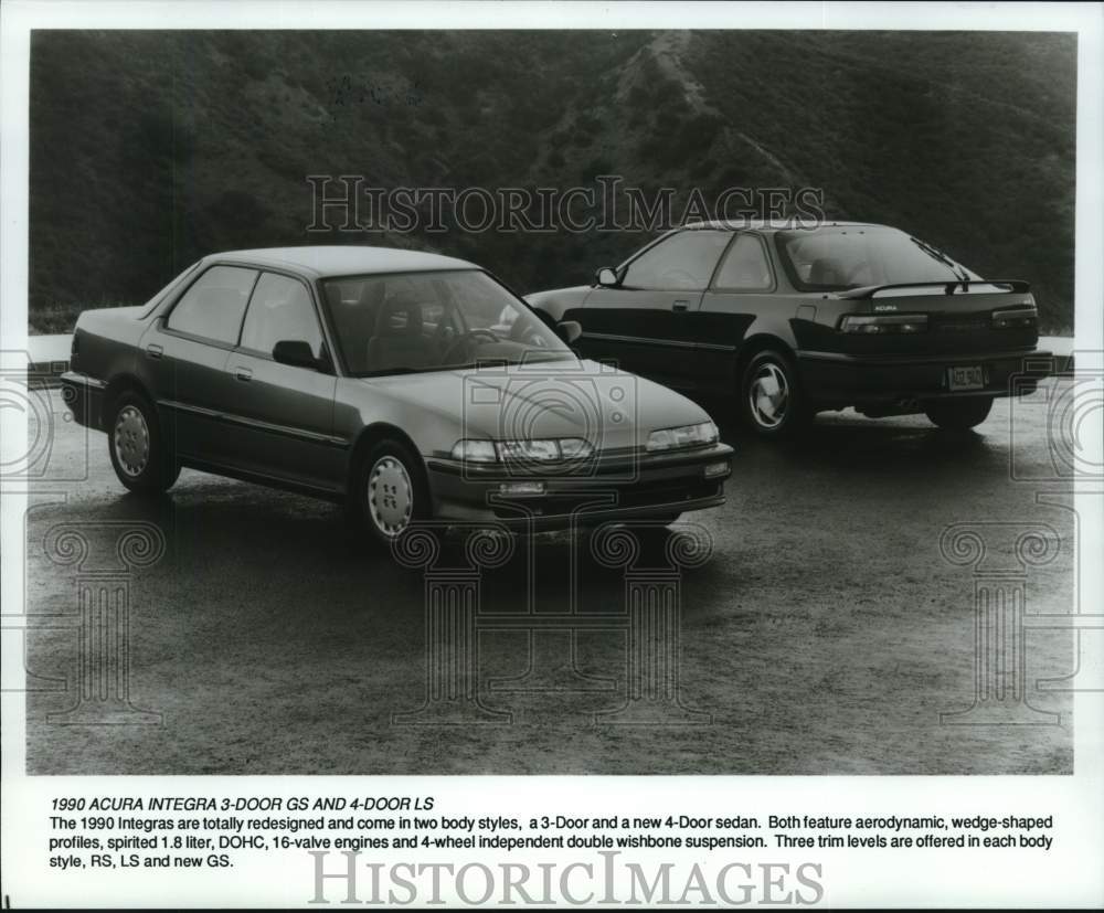 1989 Press Photo 1990 Acura Integra 3-Door GS and 4-Door LS models - tua55778- Historic Images