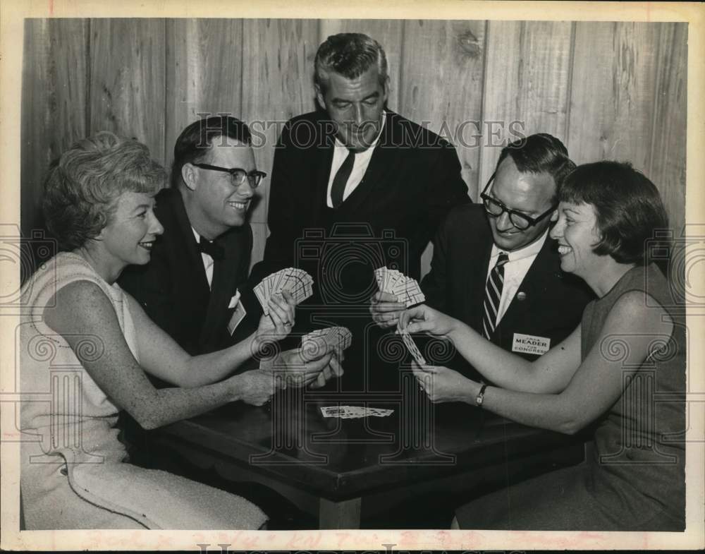 1964 Press Photo Albany County Republicans play game of cards in New York- Historic Images