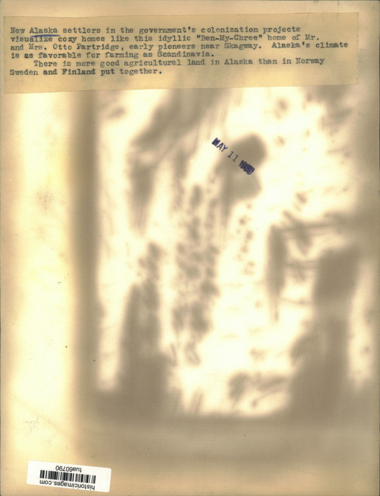 1935 Press Photo "Ben-My-Chree" home of Mr. & Mrs. Otto Patridge in Alaska