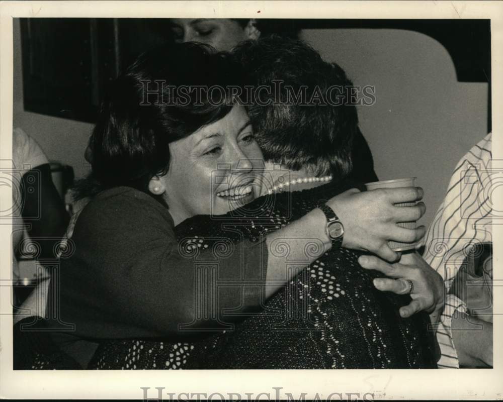 Press Photo Albany, New York Alderwoman Nancy Burton celebrates election win