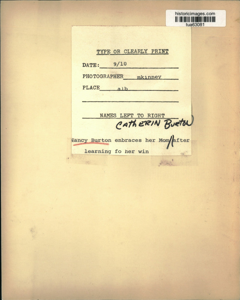 Press Photo Albany, New York Alderwoman Nancy Burton celebrates election win