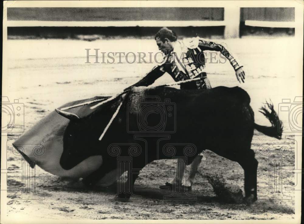 Press Photo Matador and bull in bull fighting ring - tua63094- Historic Images