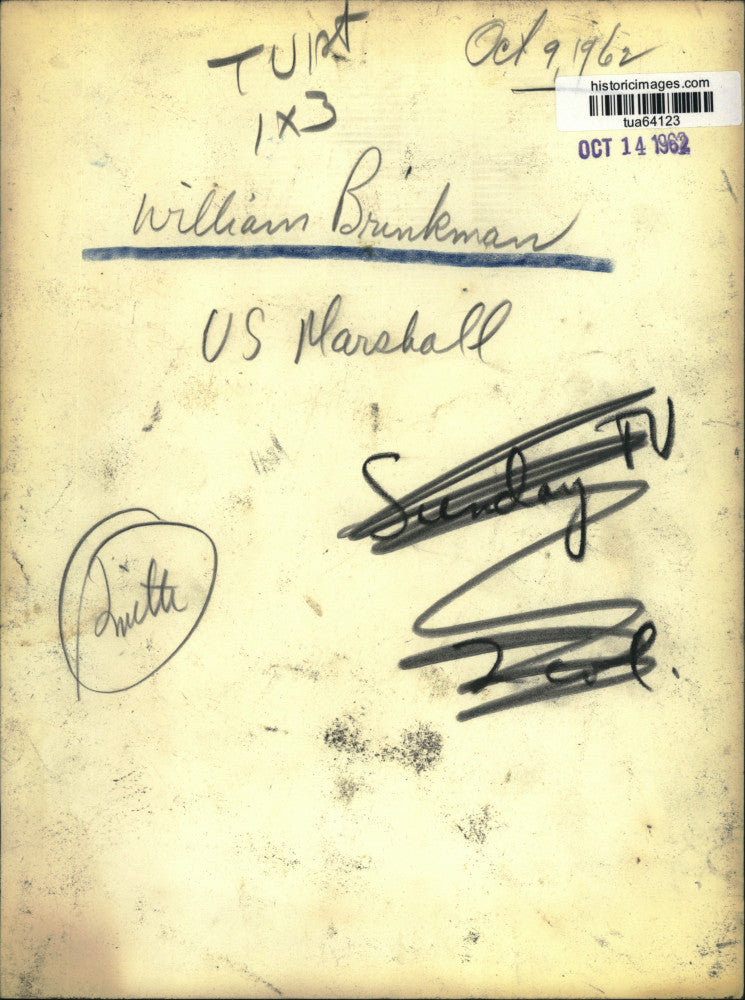 1962 Press Photo William Brinkman, US Marshall, New York - tua64123