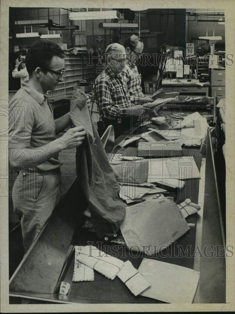 Press Photo Clerks processing mail during Post Office strike in New York