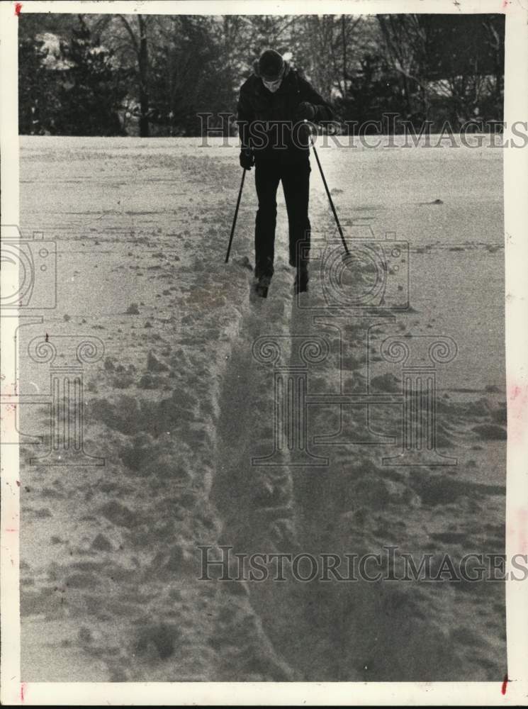 1981 Press Photo Bar Porter cross country skiing in Albany, New York - tua69288- Historic Images