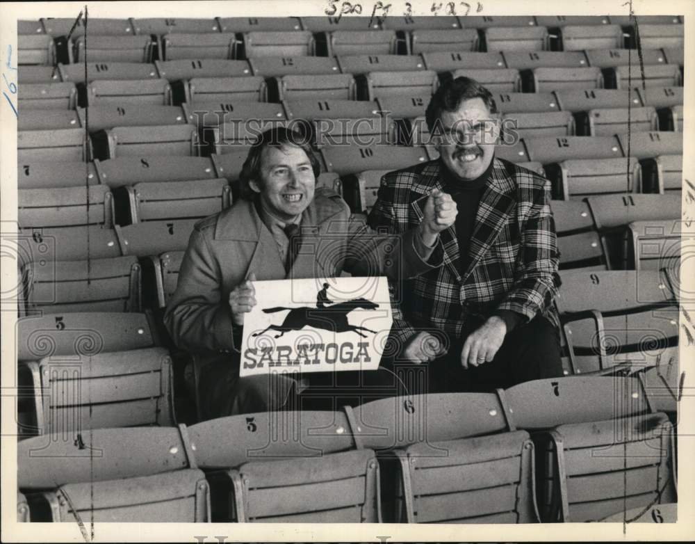 1974 Press Photo Raymond Watkin & Mark Costello in Saratoga, New York- Historic Images