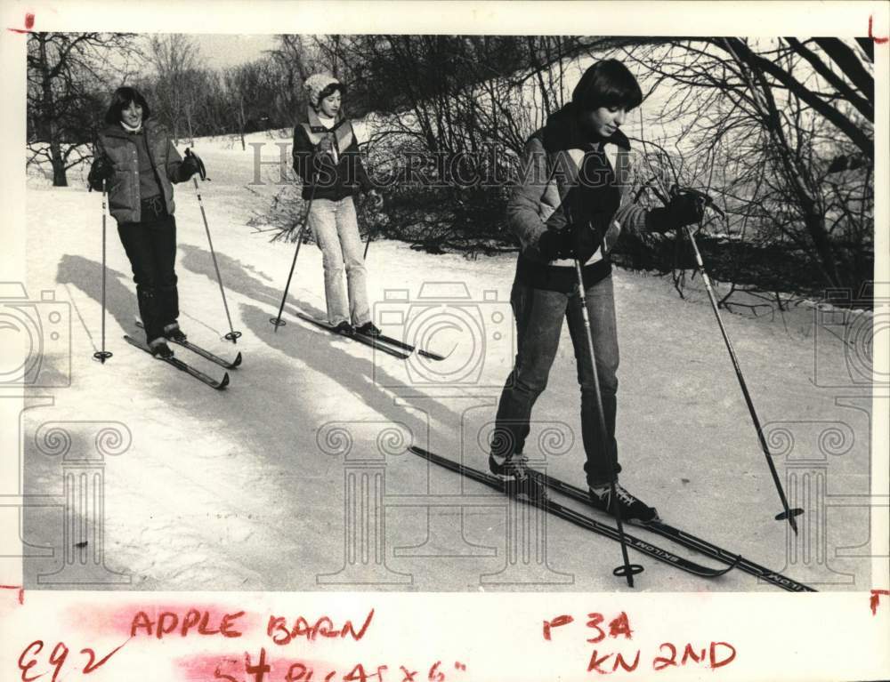 1978 Press Photo High school students cross-country skiing in New York- Historic Images