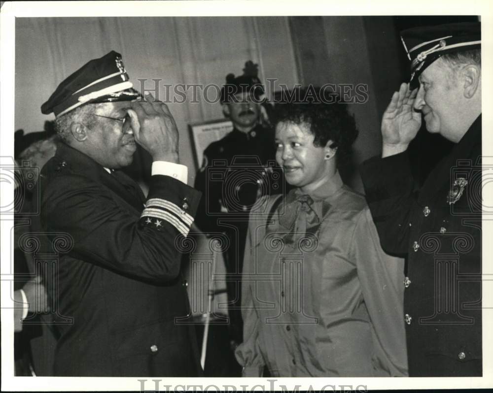 1989 Press Photo Albany, New York Police Department change of command ceremony- Historic Images