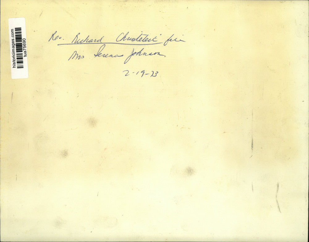 1973 Press Photo Reverend Richard Chrisletect with Mrs. Serena Johnsonn New York