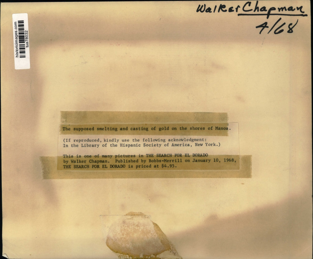 1968 Press Photo Illustration from "The Search for El Dorado" by Walker Chapman