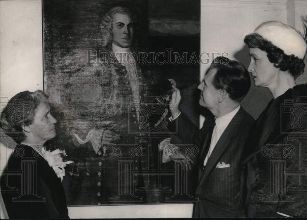 1959 Press Photo Group studies painting at Albany Institute of History &amp; Art, NY