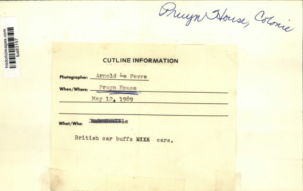 1989 Press Photo British cars on lawn of Pruyn House in Colonie, New York