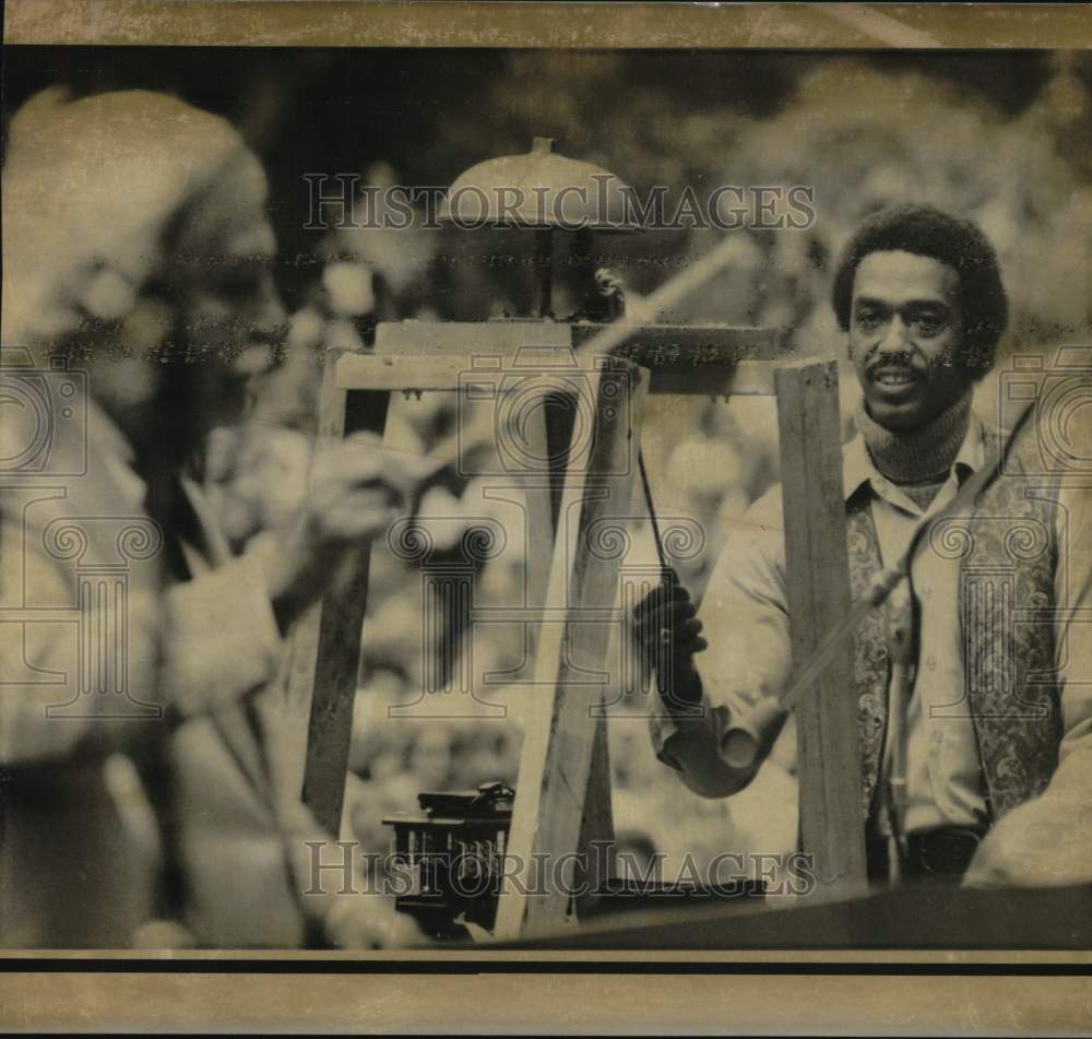 Press Photo Arthur Fiedler with Al Davison during concert in California- Historic Images