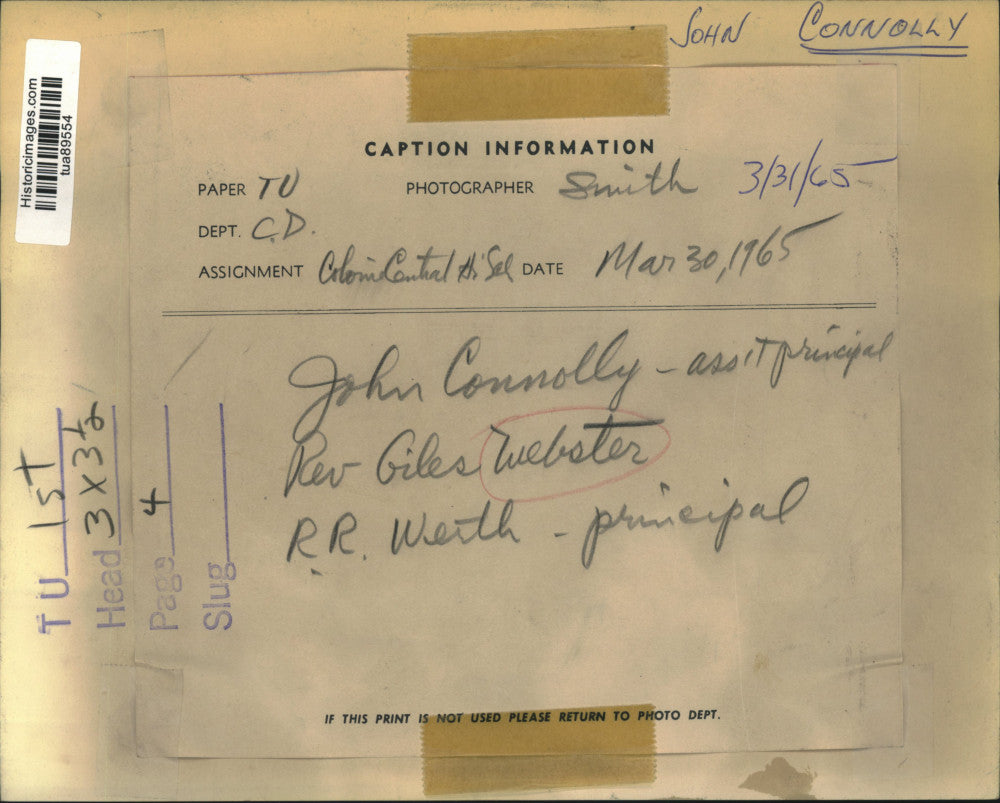 1965 Press Photo Educators chat at Colonie Central High School in New York