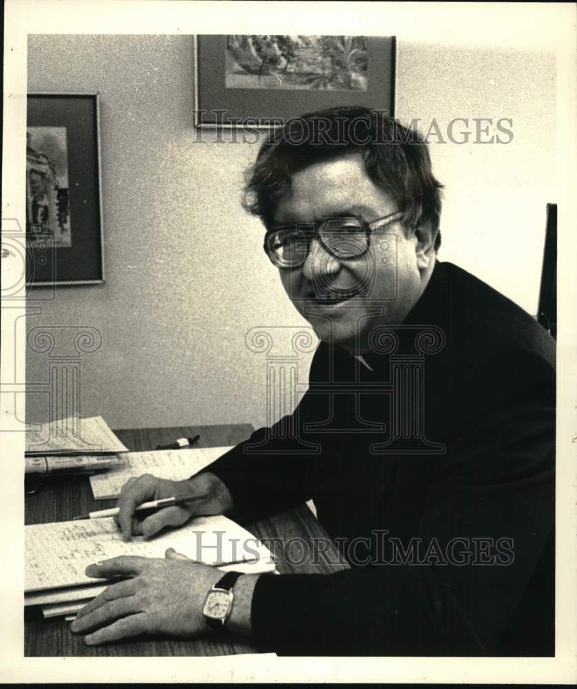 1986 Press Photo Reverend Kenneth Doyle, New York State Catholic Conference- Historic Images