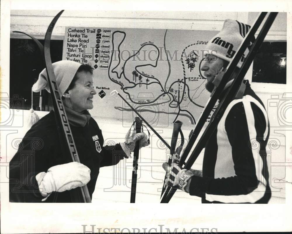 1978 Press Photo Hilja & Alavi Hirvoren at ski resort in New York - tub05123- Historic Images