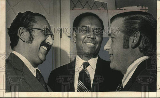 1973 Press Photo Mardy Allen, James Faughnan & Simon Golar in New York- Historic Images