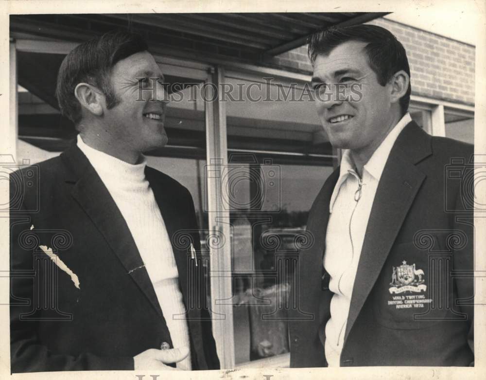 1972 Press Photo Peter Wolfenden with Vic Frost at Albany Airport in New York- Historic Images
