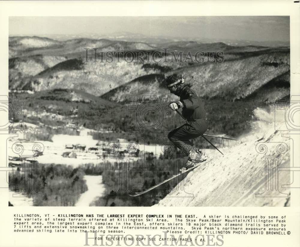 1991 Press Photo A skier in action at Killington Ski Area, Vermont - tub08068- Historic Images