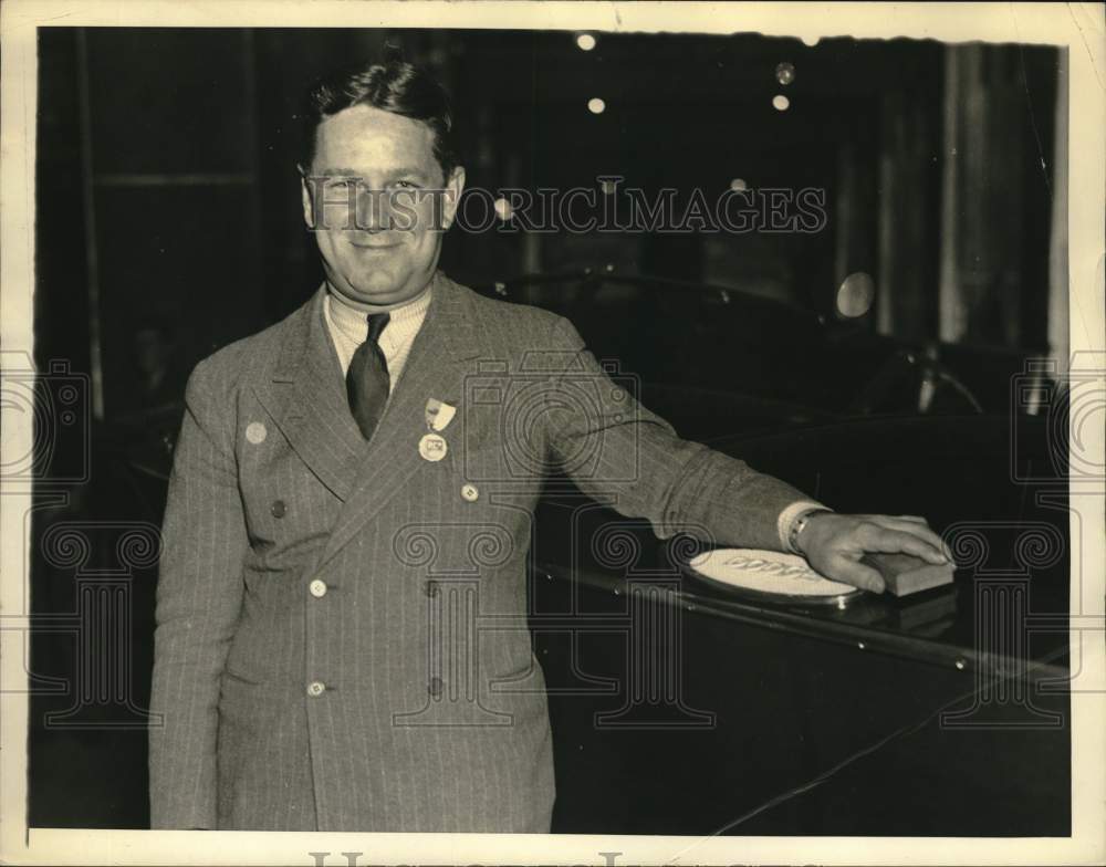 1935 Press Photo Boat racing champion William Horn in New York - tub08390- Historic Images