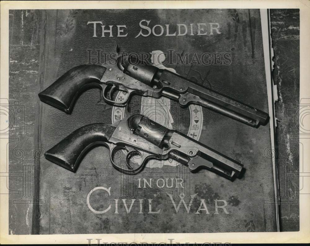 Press Photo 1849 Colt .31 caliber & double-action Cooper .31 caliber pistols