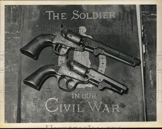 Press Photo 1849 Colt .31 caliber & double-action Cooper .31 caliber pistols