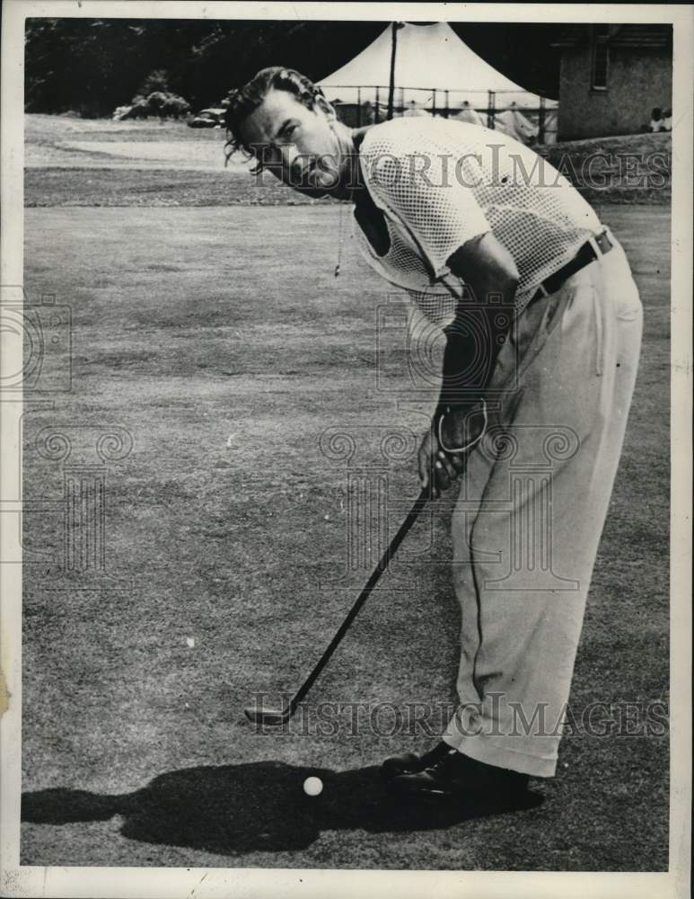 1946 Press Photo Golfer Tom Goodwin at New York State Tournament, Utica- Historic Images