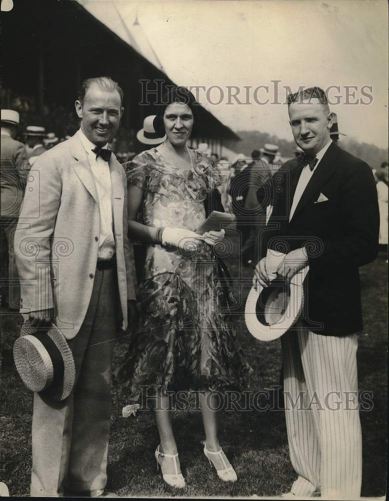 1935 Press Photo George Foy, John Hayor, Katherine Lasch at Formal Event- Historic Images