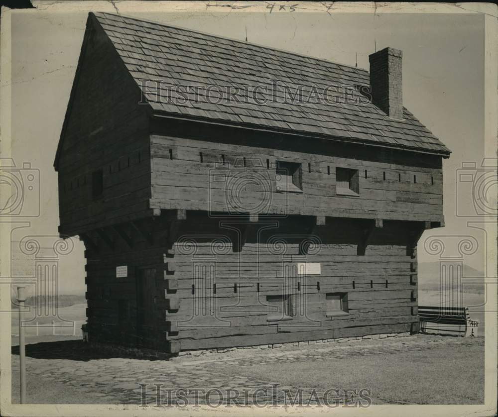 Press Photo Blockhouse from Revolutionary War, Saratoga National Historical Park- Historic Images