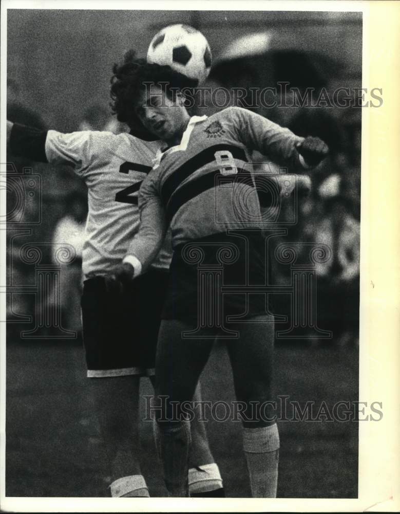 1979 Press Photo Soccer player John Moffat of Colonie vs. Burnt Hills- Historic Images