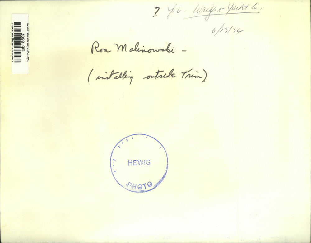 1976 Press Photo Ron Malinowski of Wright Yacht Company - tub18607