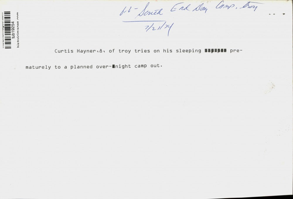 1974 Press Photo Curtis Hayner at South End Day Camp in Troy, New York