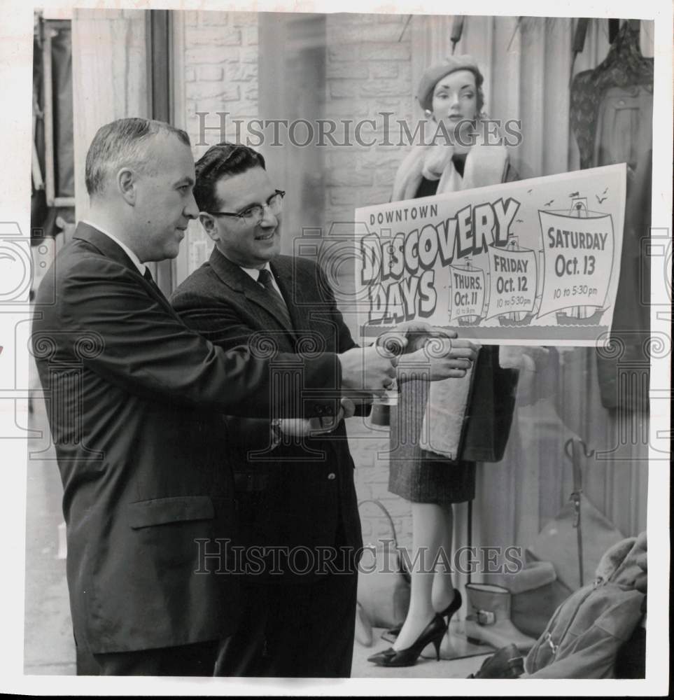 1962 Press Photo Richard Sullivan with Promotion for Downtown Albany, New York