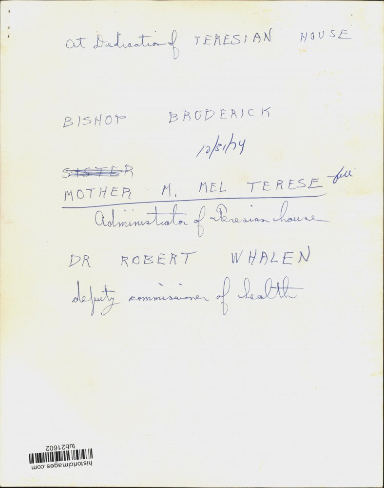 1974 Press Photo Mother M. Mel Terese at Teresian House Dedication, Albany