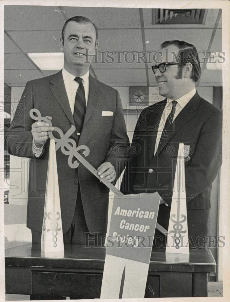 Press Photo James Clark, John Horton, Albany County, American Cancer Society