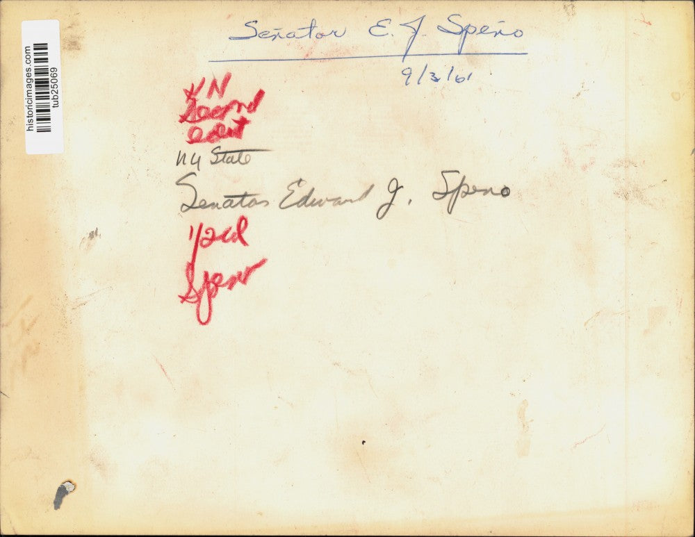 1961 Press Photo New York State Senator Edward J. Speno - tub25069