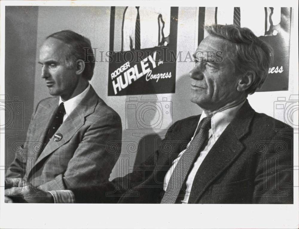 1980 Press Photo Congressional Candidate Rodger Hurley and Samuel Stratton- Historic Images