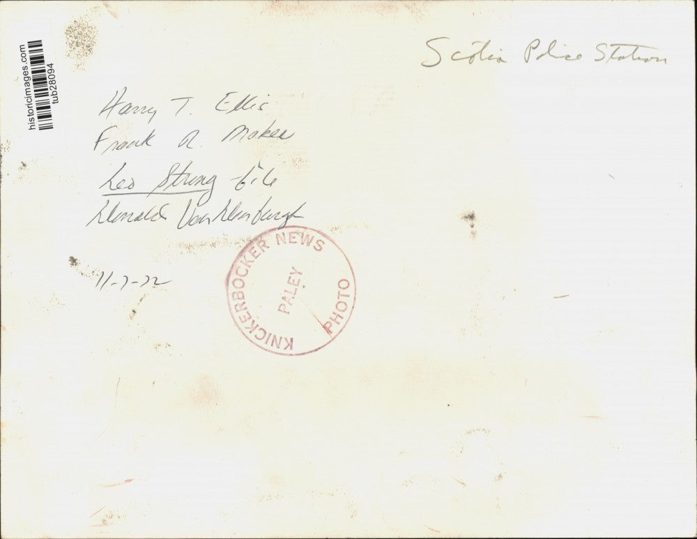 1972 Press Photo Harry T. Ellis and Men at Scotia Police Station, New York