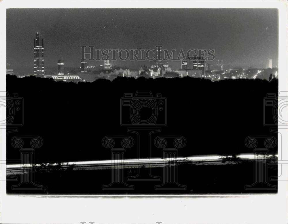 1984 Press Photo Skyline of Albany, New York at Night - tub28859- Historic Images