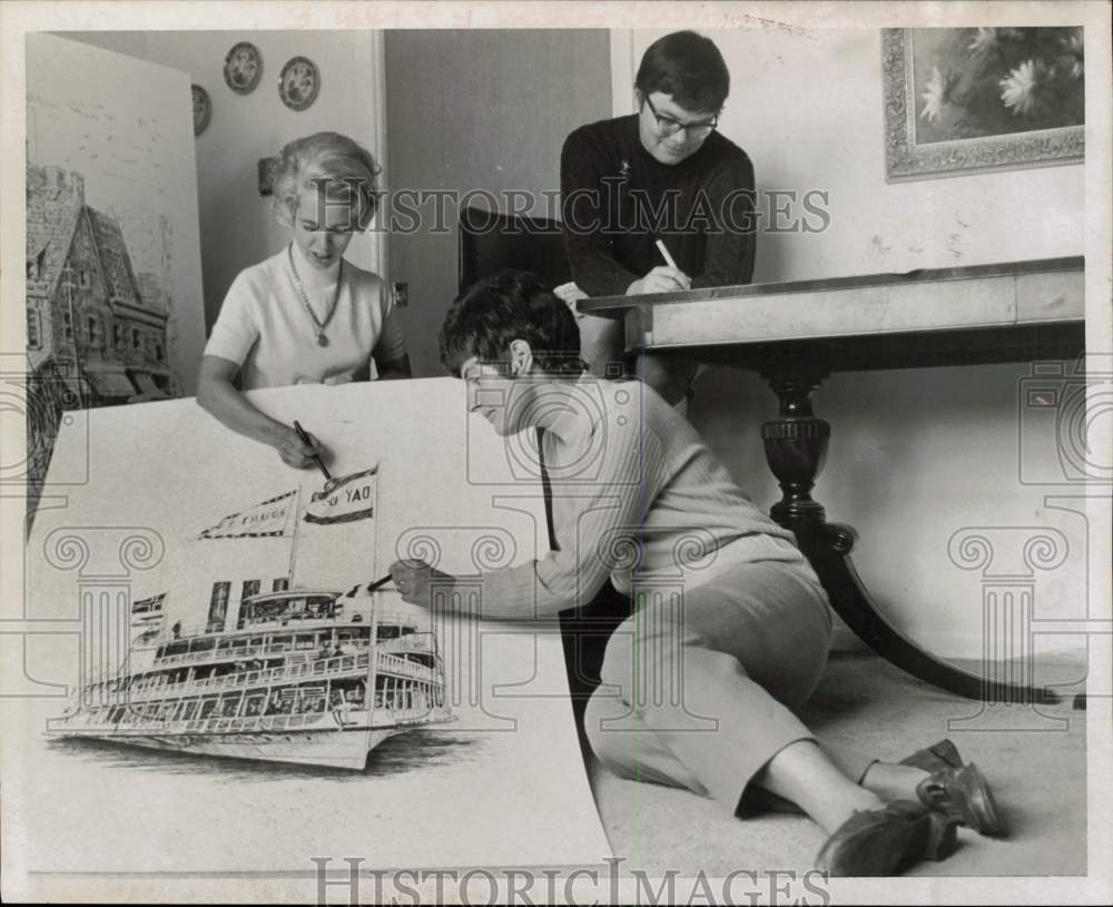 Press Photo Mrs. Frank Larch, Mrs. John Turner and Mrs. James Dyne - tub29962- Historic Images