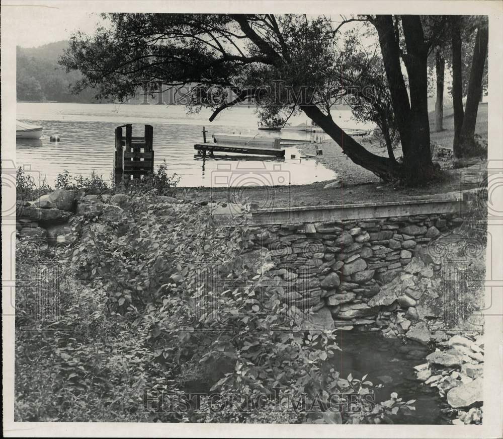 Press Photo Boat Docks at Warner&#39;s Lake - tub32811- Historic Images