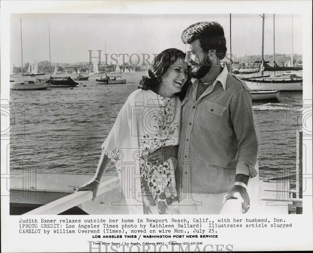 1978 Press Photo Judith and Don Exner relax at their Newport Beach, CA home.- Historic Images