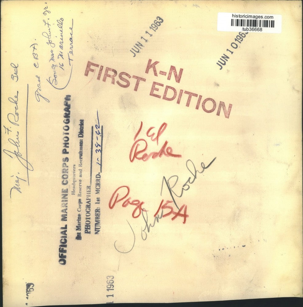 1963 Press Photo U.S. Marine Major John F. Roche III - tub36668