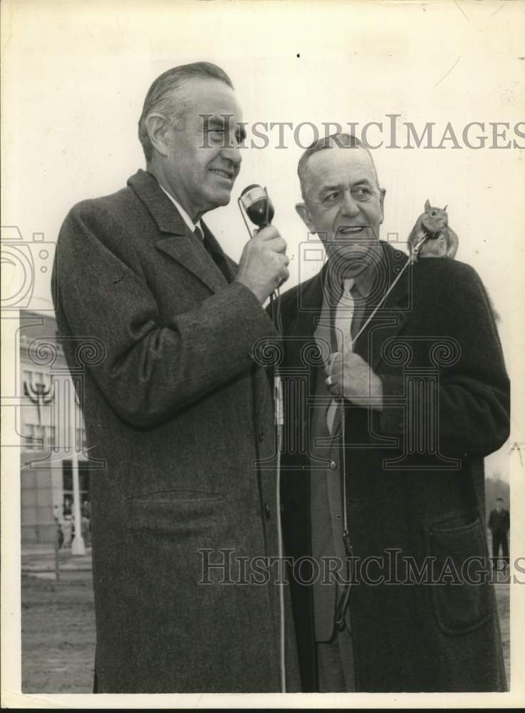 1958 Press Photo Parks Commission officials at State Office building dedication- Historic Images