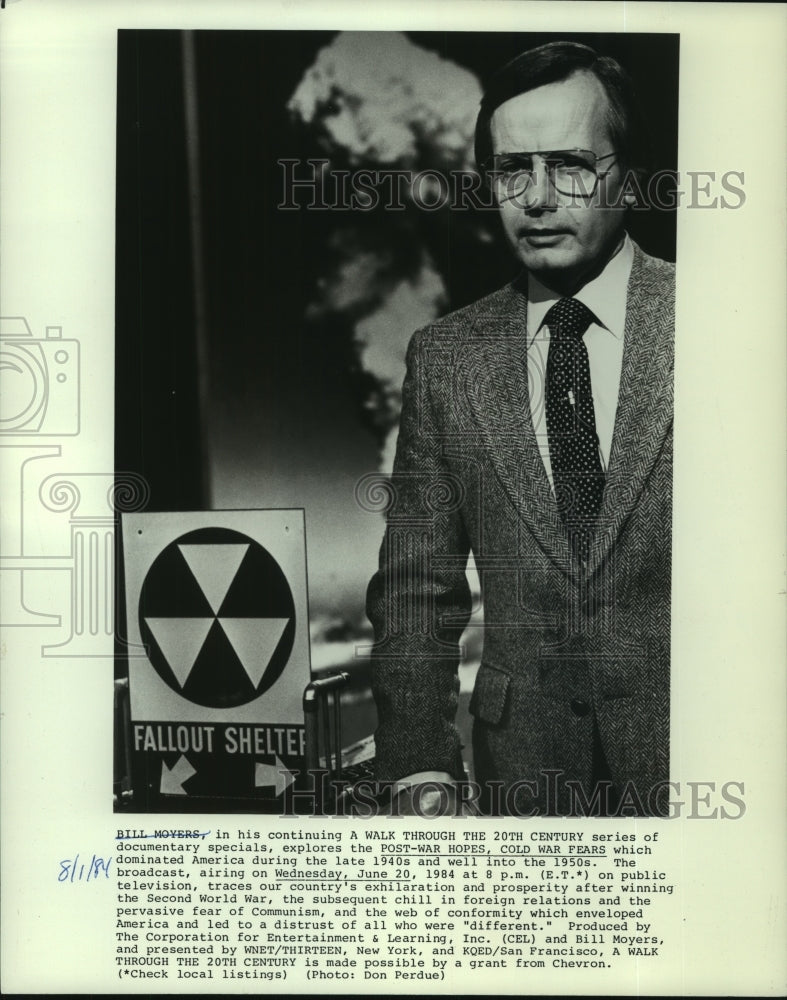 1984 Press Photo Journalist Bill Moyers in &quot;A Walk Through The 20th Century&quot;- Historic Images