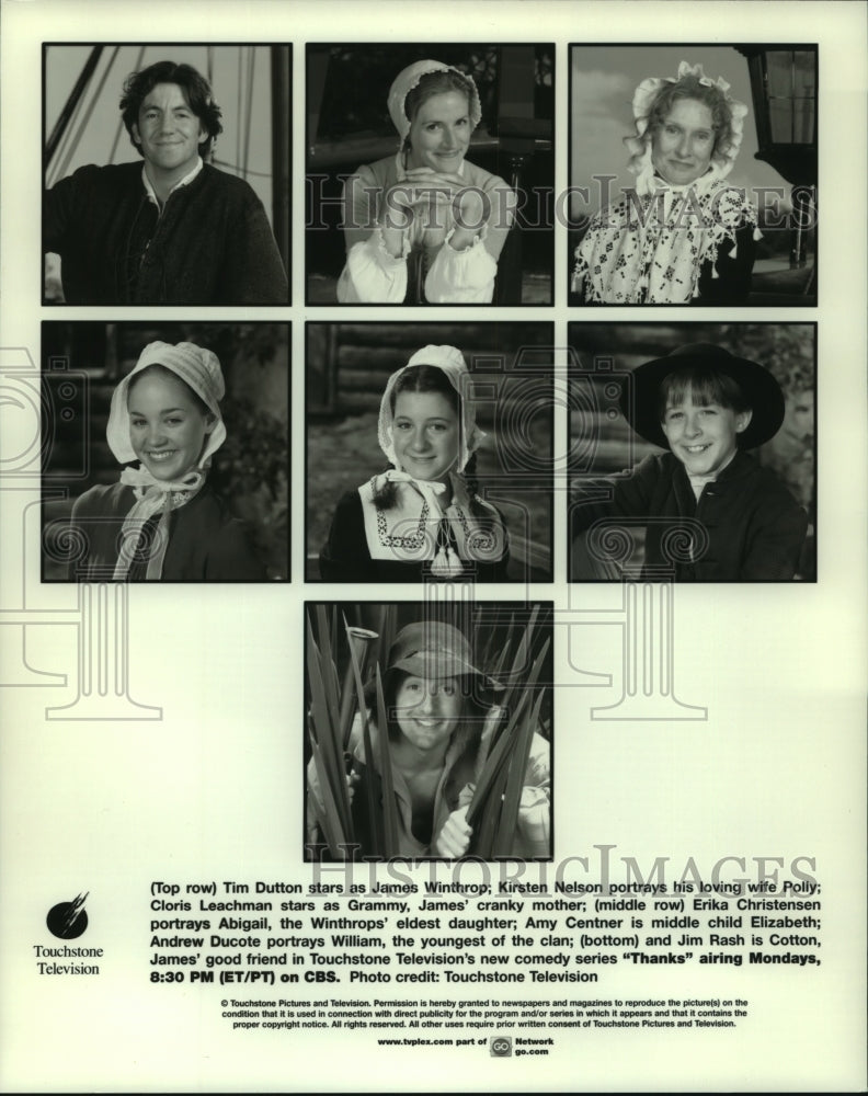 Press Photo Cast of the television series "Thanks" on CBS - tup01283- Historic Images