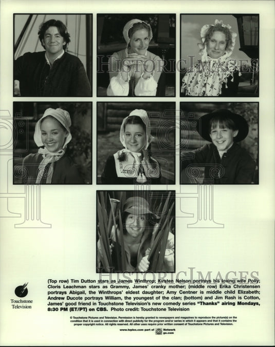 Press Photo Cast of the television series "Thanks" on CBS - tup01283- Historic Images