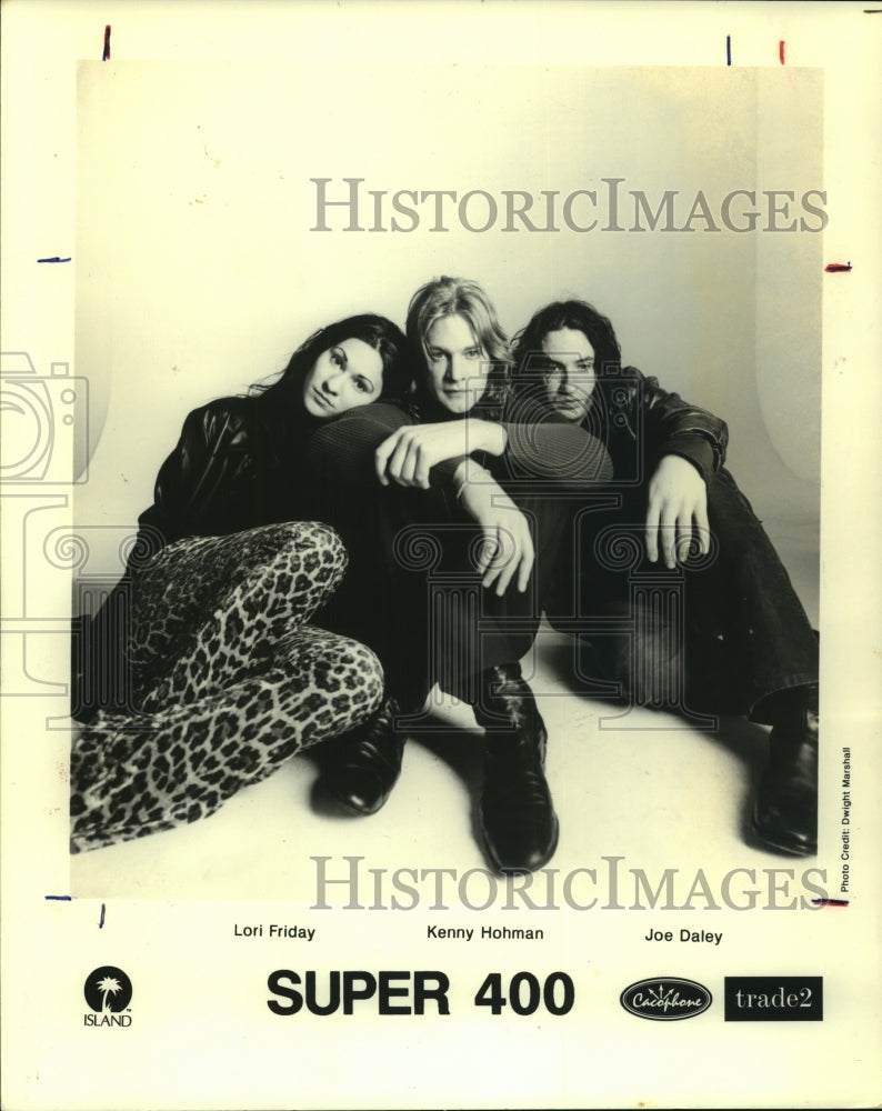 1998 Press Photo Lori Friday, Kenny Hohman, & Joe Daley, musical group Super 400