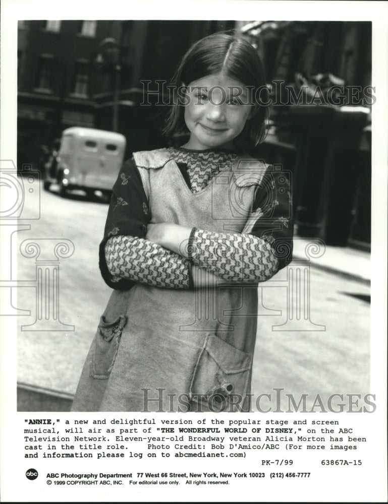 1999 Press Photo Alicia Morton stars in the title role of the ABC movie "Annie"- Historic Images