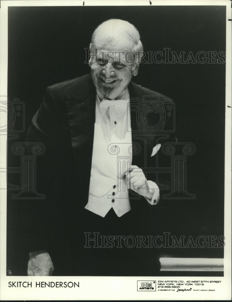 1993 Press Photo Skitch Henderson, conductor &amp; pianist, Philadelphia Orchestra- Historic Images